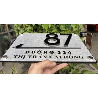 Biển số nhà Mica xước bạc