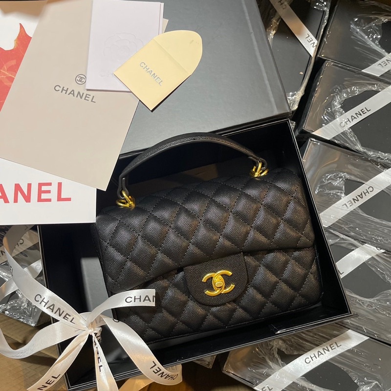 Túi xách cnl ô trám da hạt full box ảnh thật