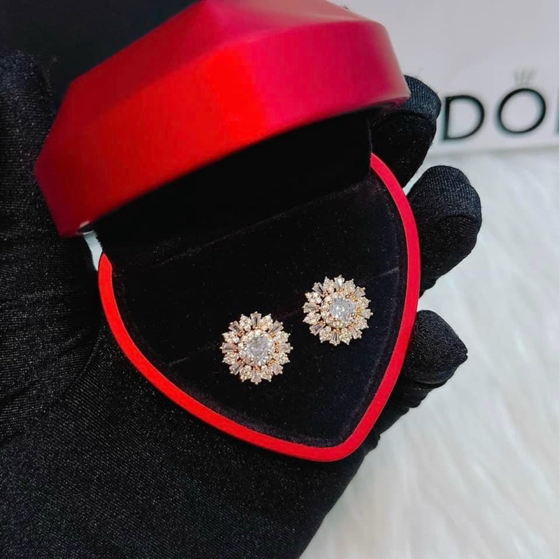 Bông tai hoa bagguet siêu sáng đi tiệc BH42