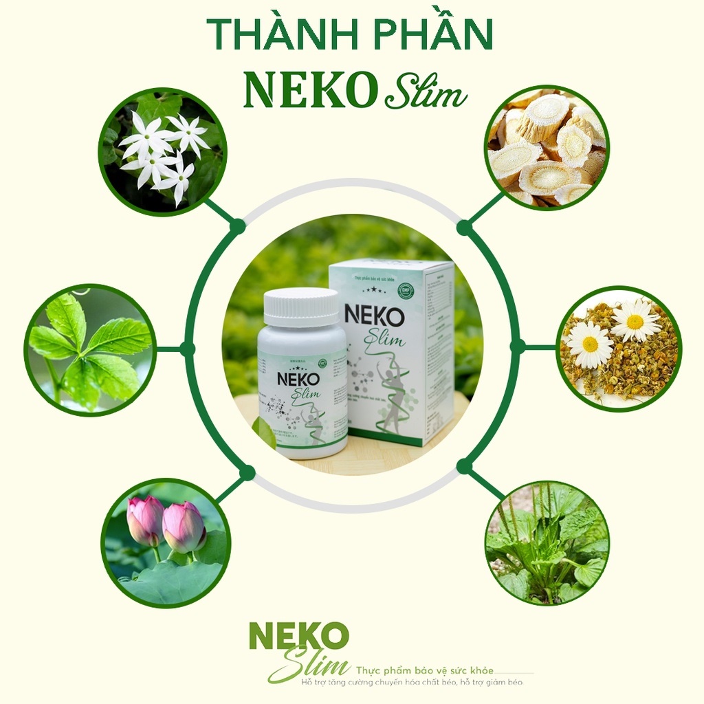 Hộp Giảm Cân NEKO SLIM 60v Giúp Giảm Cân Cấp Tốc Giảm Béo Giảm Mỡ Bụng Nhanh Và An Toàn