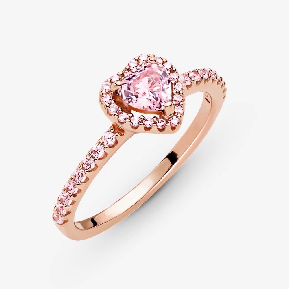 Nhẫn bạc nữ CDE Pink Heart Stone Ring CDE8042PI - Bạc cao cấp S925 ALE