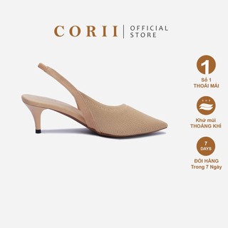 CORII - Giày Cao Gót Slingback Gót Nhọn phối dây quai mảnh Thời Trang và Thoải Mái Nhất - CR091 Kem