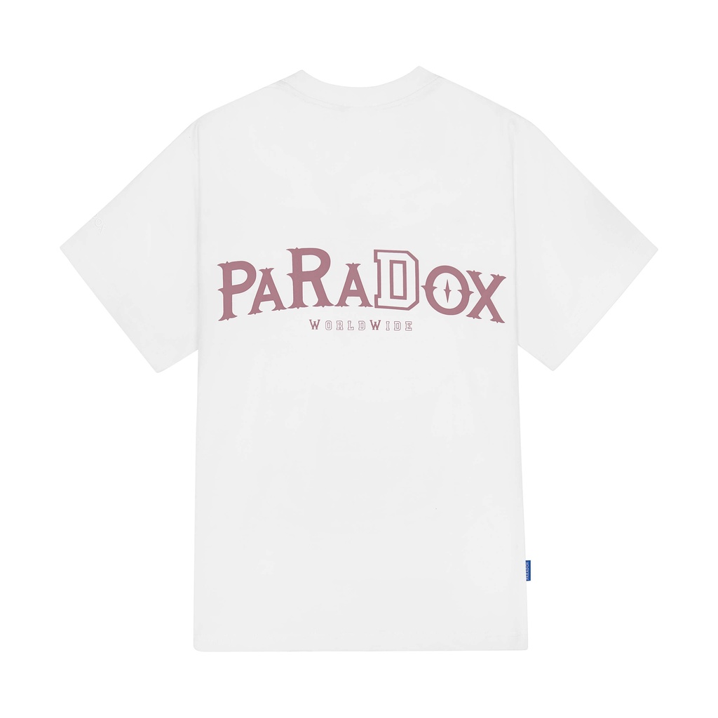 Áo thun form rộng Paradox tay lỡ - Unisex - In hình - THE IDENTITY TEE - Trắng