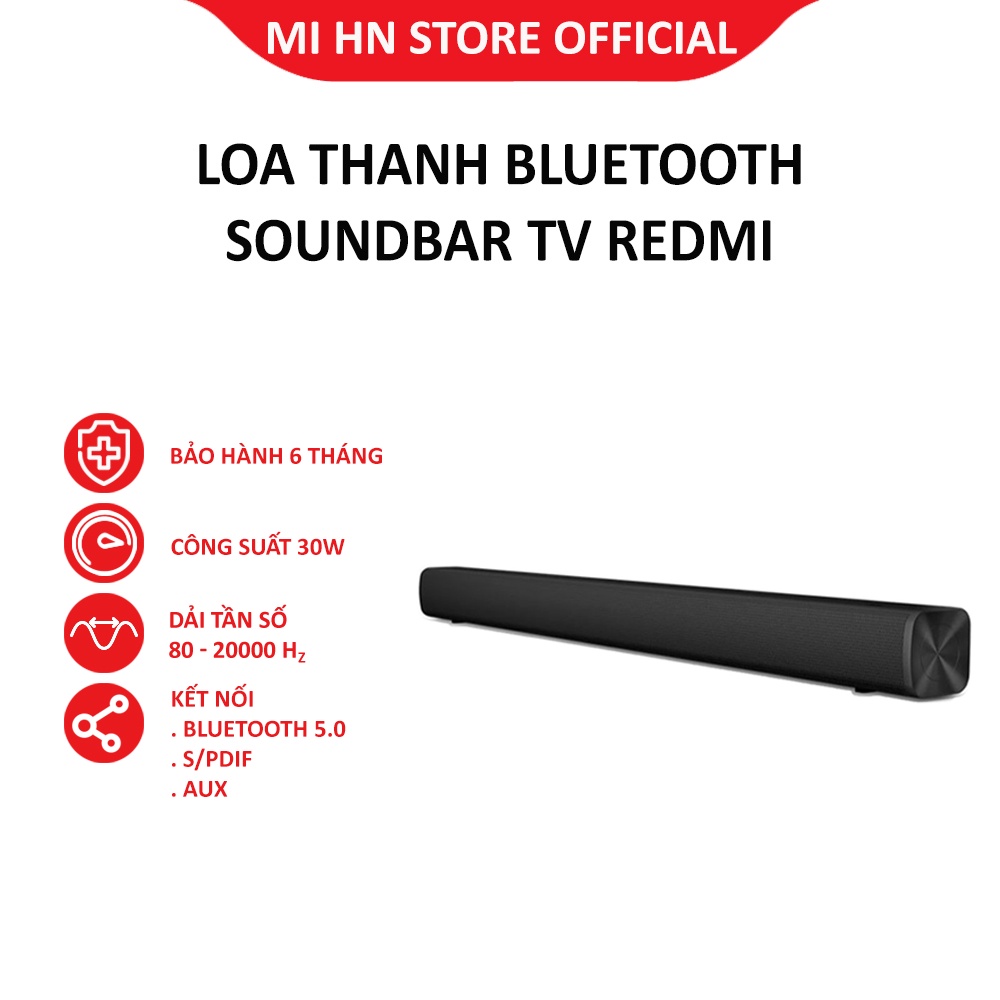 Loa soundbar TV Xiaomi Redmi hỗ trợ Bluetooth 5.0, S/PDIF, AUX - Bảo hành 6 tháng