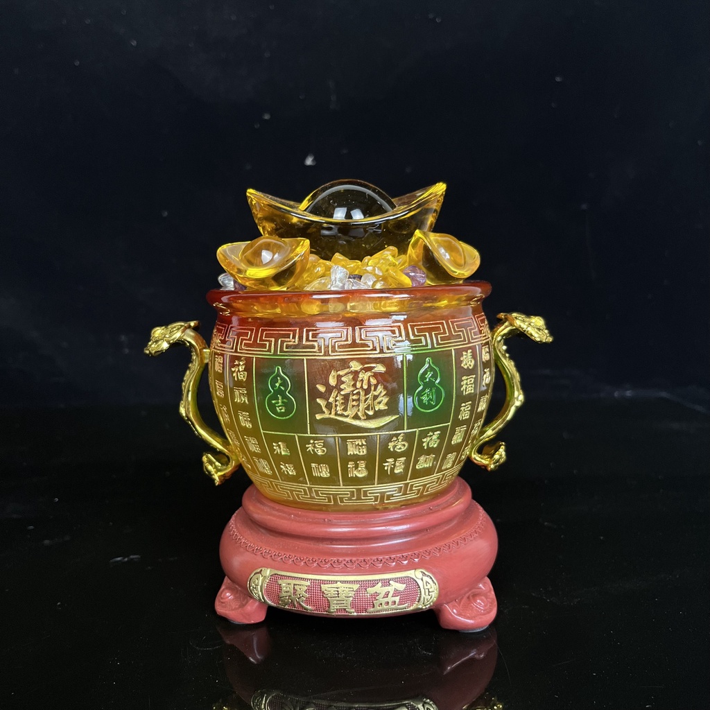 Chậu Đựng Cục Vàng B Bằng Thủy Tinh Rời Đề Gỗ Bát Đựng Bằng Nhựa Phong Thủy - phật giáo tuệ quang