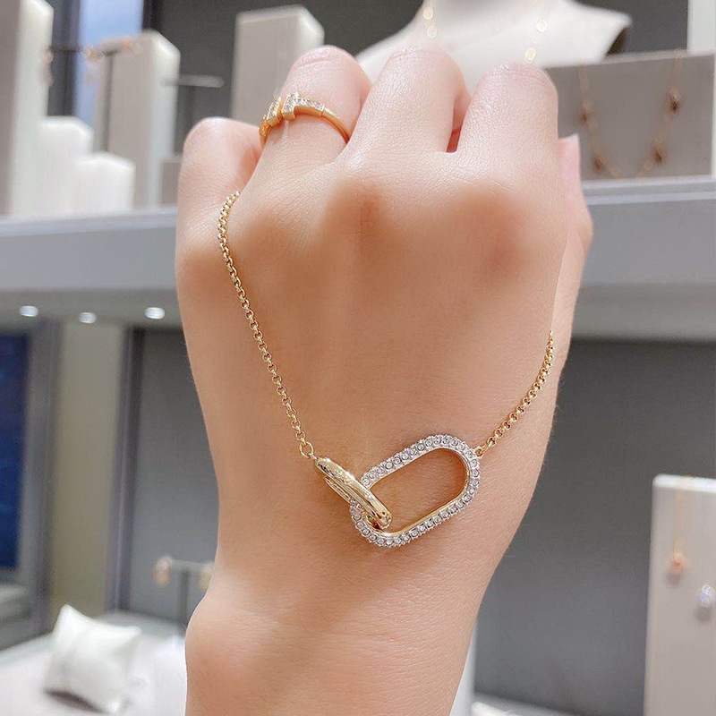 Dây Chuyền Chuỗi Pha Lê Xương Quai Xanh Có Khóa Cài Thời Trang Làm Quà Giáng Sinh Cho Nữ