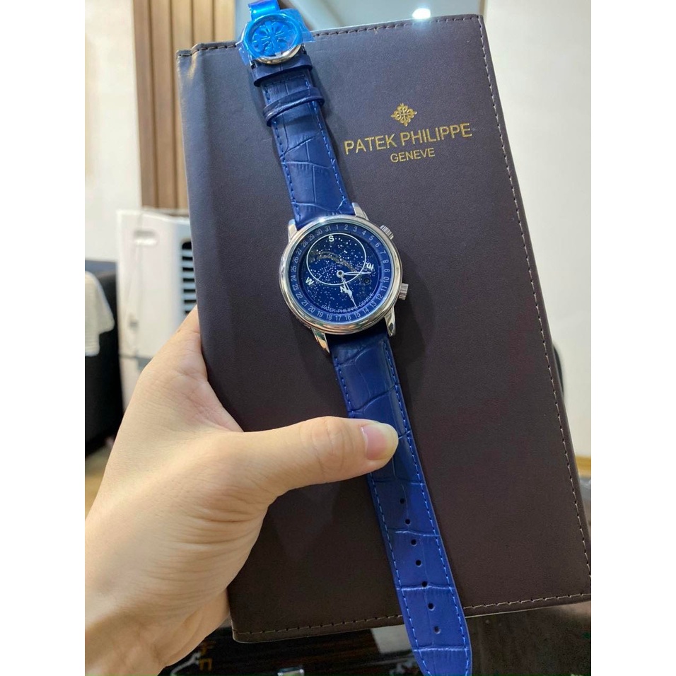 ĐỒNG HỒ NAM PATEK PHILIPE 6102 BAGUETTE Blue W - Automatic- 43mm- chống nước- BẢO HÀNH  2năm