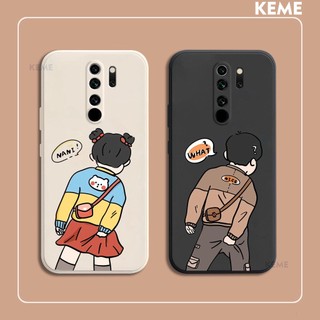 [Viền vuông][Bảo vệ camera] Ốp lưng Xiaomi Redmi Note 8 Pro hình boy và girl cute