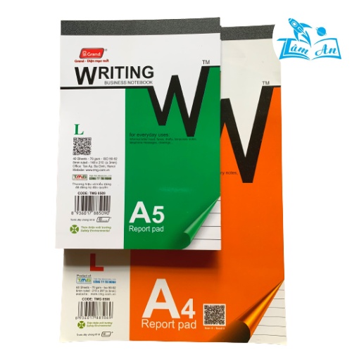 Vở/Sổ Xé Gáy PGrand Khổ A4, A5, A6 Giấy Kẻ Ngang Trắng Cao Cấp