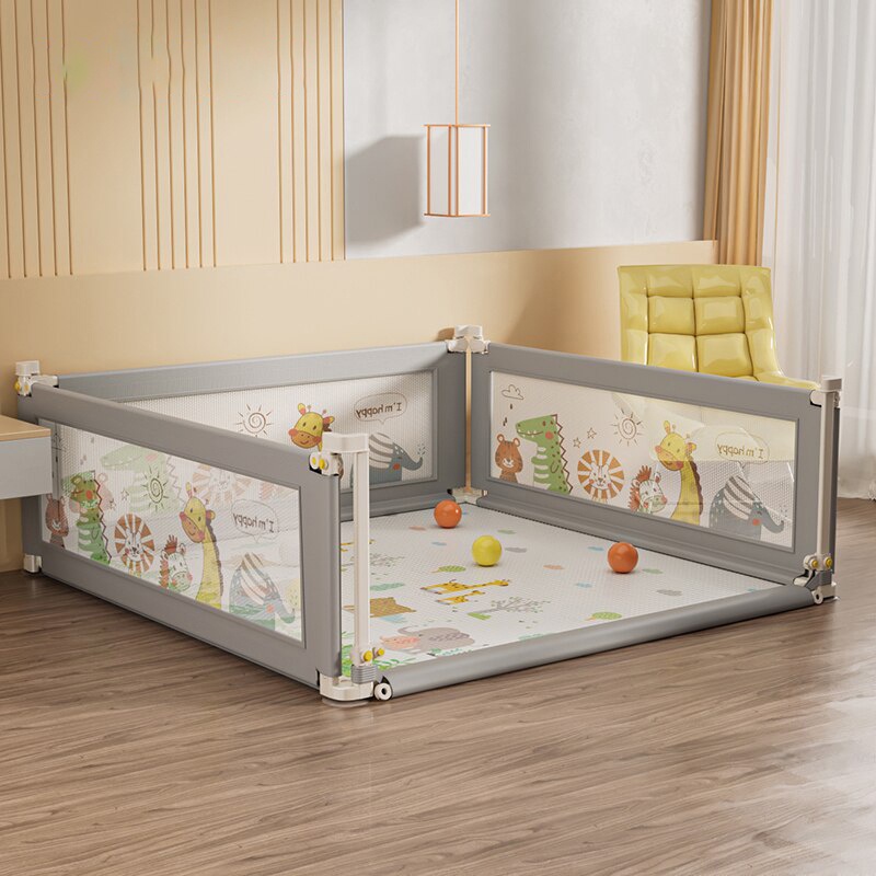 Quây cũi cho bé KidsWorld SP22 độ cao 73cm khung kim loại chống va đập hạ 1 góc hoặc hạ hoàn toàn