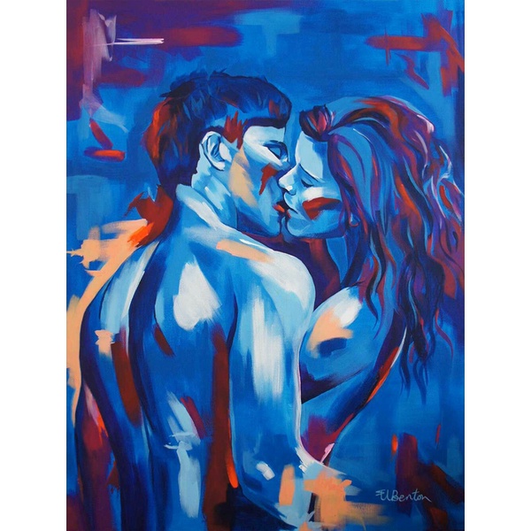 Tranh canvas Treo Tường Trang Trí Phòng Ngủ Hình Người Phụ Nữ Và Nam Trừu Tượng Nhiều Màu Sắc Nghệ Thuật