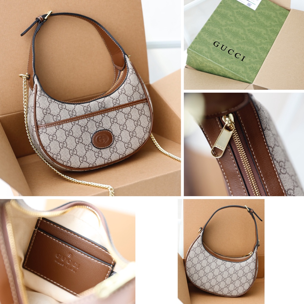 Túi Đeo Vai Marmont Half Moon Shaped Đen Cao Cấp Hàng Sẵn Hình Thật Shop Chụp