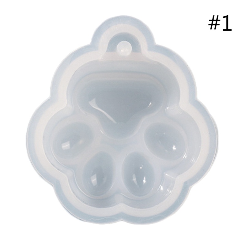 Khuôn Silicone Làm Móc Khóa Hình Dấu Chân Mèo DIY