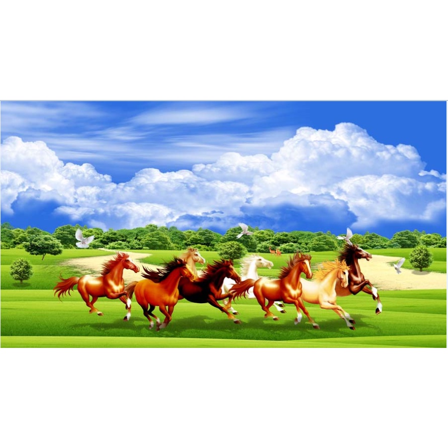 Tranh Dán Tường 3D Mã Đáo Thành Công giành cho phòng làm việc, phòng khách phong thuỷ