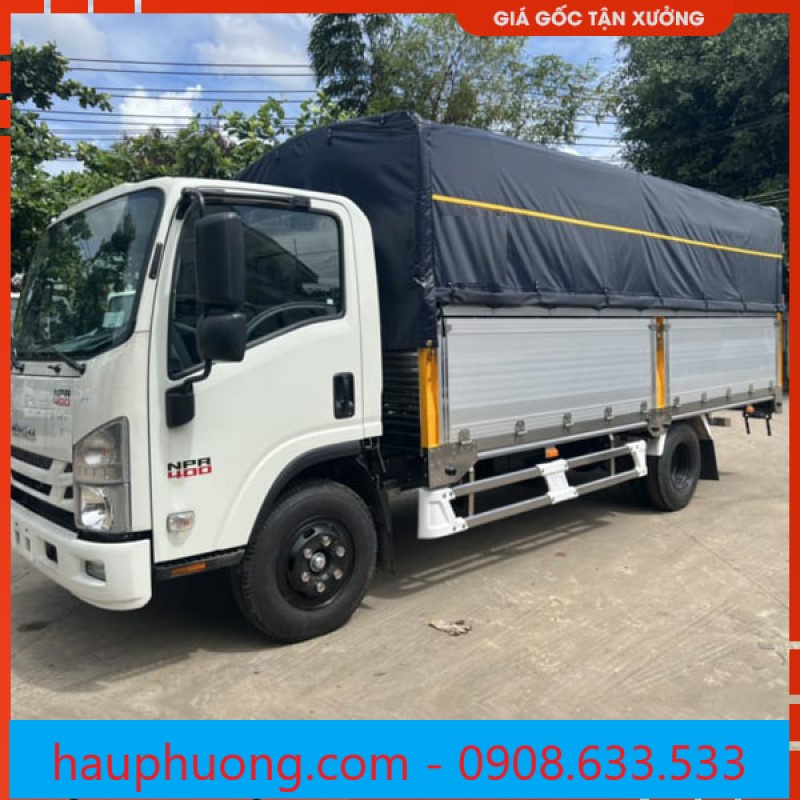 BẠT PHỦ THÙNG XE TẢI ISUZU 3.5T NPR400 THÙNG 5.3M - BẠT THIẾT KẾ HIỆN ĐẠI KHÔNG CẦN BUỘC DÂY