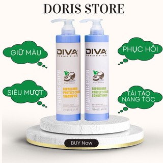 Dầu Gội Xả Dưỡng Ẩm Phục Hồi Giữ Màu Tóc Nhuộm DiVa * 750ml Chính Hãng