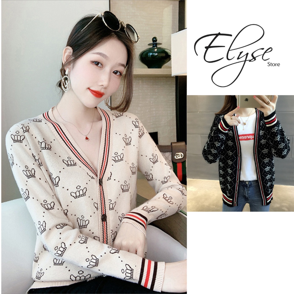 Áo Cardigan Len Nữ Dệt Kim Tay Dài Chất Đẹp Hàng Quảng Châu H-17