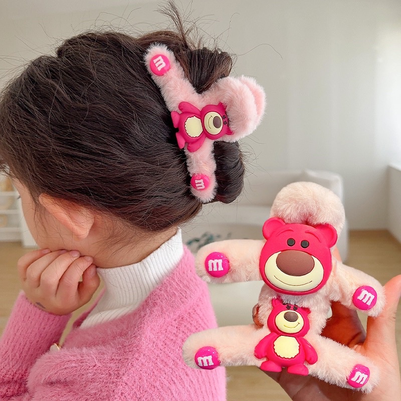 kẹp tóc gấu dâu dễ thương loại to
