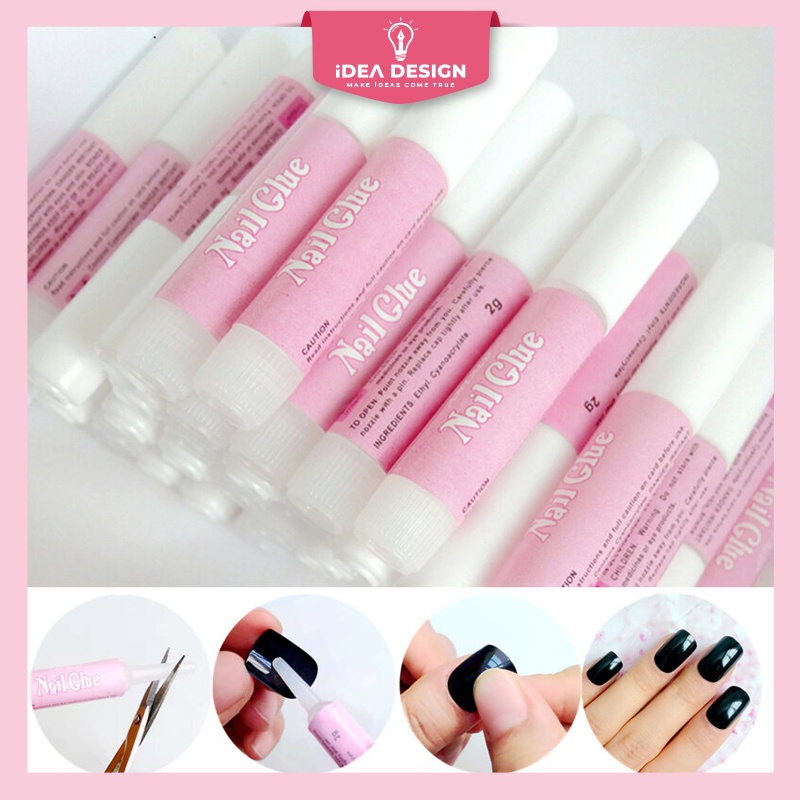 Tuýp Keo dán móng giả, Keo dán móng Mini 2g NAIL GLUE - Màu hồng dễ thương - Dễ sử dụng cho nail