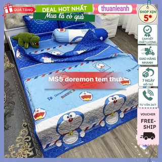 Vỏ gối ôm coton poly nhiều mẫu đẹp(mẫu doremon tem thư)
