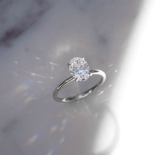 Nhẫn bạc nữ kylan silver đá oval kim cương nhân tạo kl0009