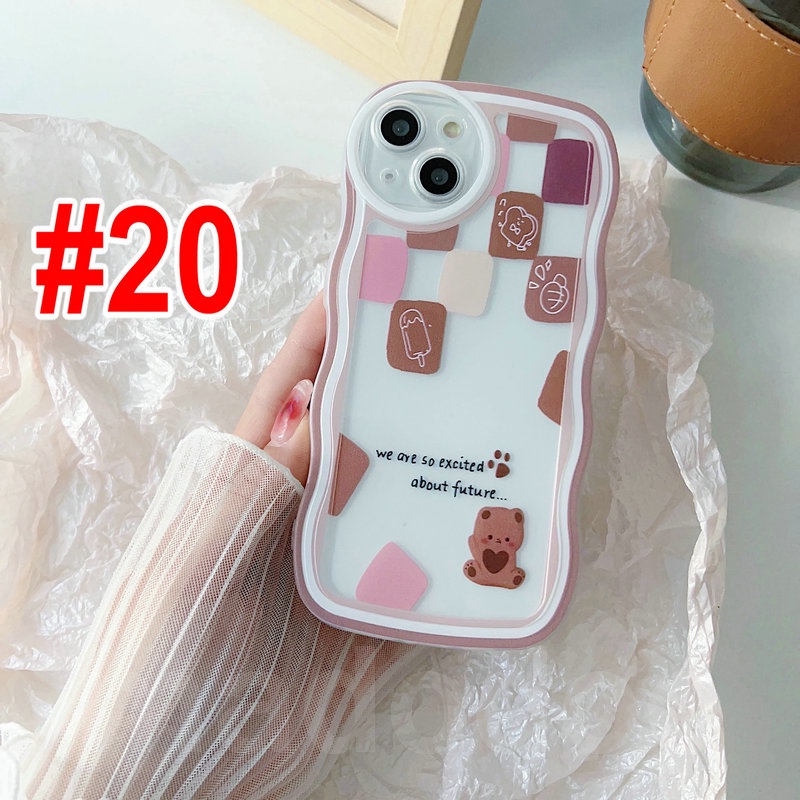 OPPO A17 A77S A76 A96 A54 4G 5G A16 A16S A74 A95 A94 A93 A55 A53 A33 2020 A52 A72 A92 A15S A15S A31 A1K A12E A3S A9 A5 A7 A5S A12 A11K A57 2022 A83 A71 2018 A59 F11 Pro F9 F7 F1S F5 Youth Cute Cartoon Bear Pig Candy Waves Edge Clear Soft Phone Case STB 19