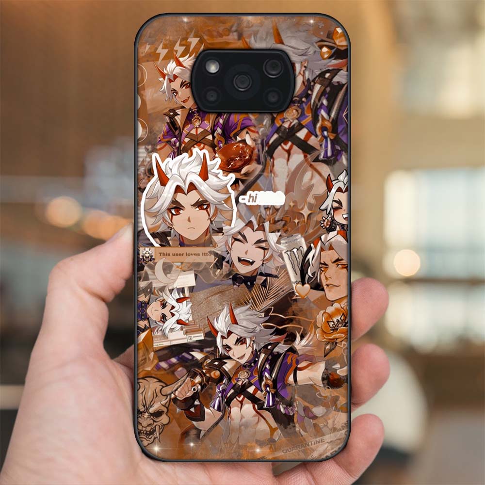 Ốp lưng Xiaomi Poco X3, Poco X3 Pro, Poco X3 NFC viền đen in hình Arataki Itto Genshin Impact