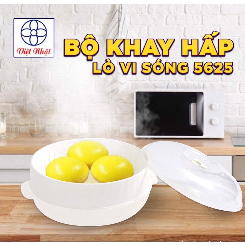 Bộ Khay Hấp Lò Vi Sóng Chịu Nhiệt Tốt | Khay Xửng Hấp Nồi Cơm Điện Nhựa Việt Nhật 5615, 5625