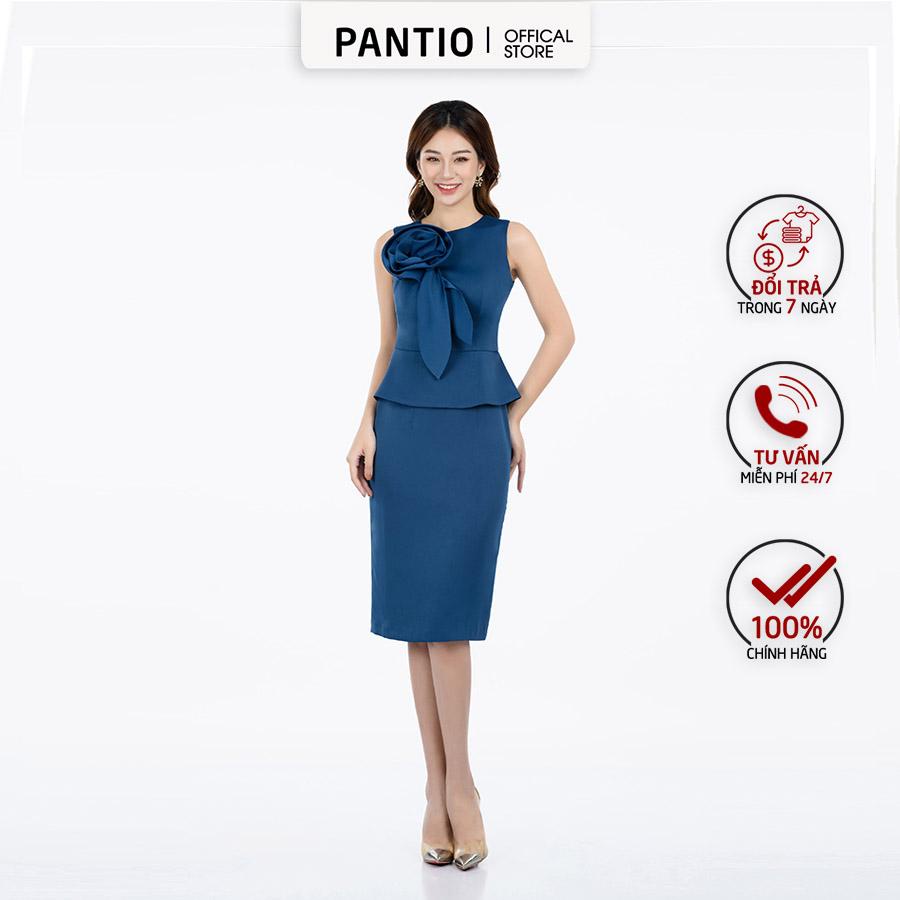 FDH5249 - Đầm dạ hội chất liệu thô mềm hoa trước ngực dáng ôm - PANTIO