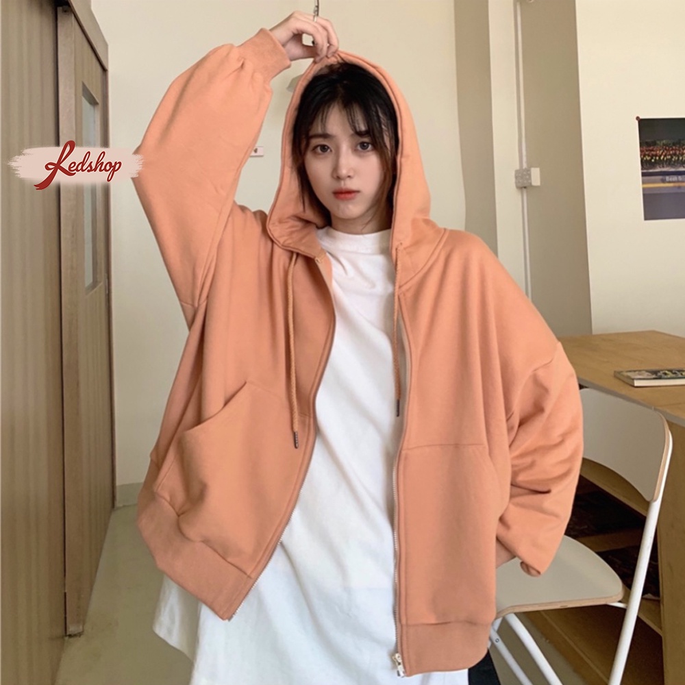 Áo hodie trơn nhiều màu basic phong cách Hàn Quốc Red Shop 28014