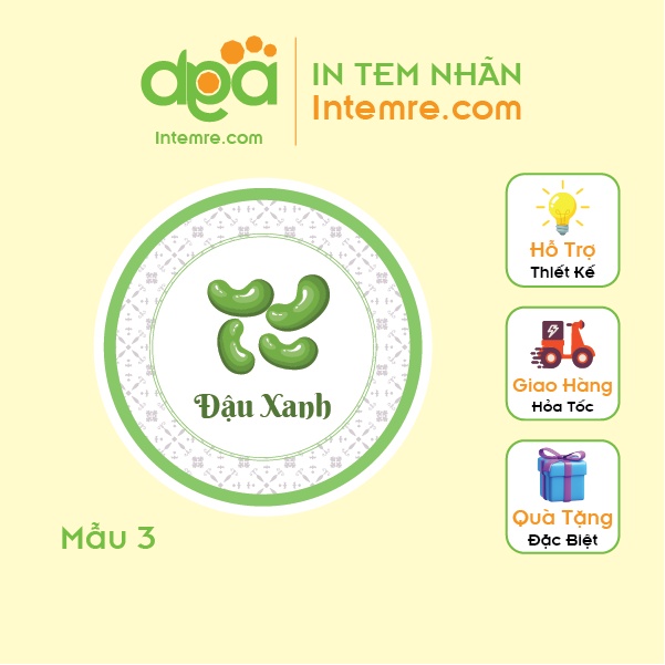100 Tem Nhãn Giấy Decal Dán Intemre.com Bánh Trung Thu Hình Tròn 3cm - Mẫu 1,2,3