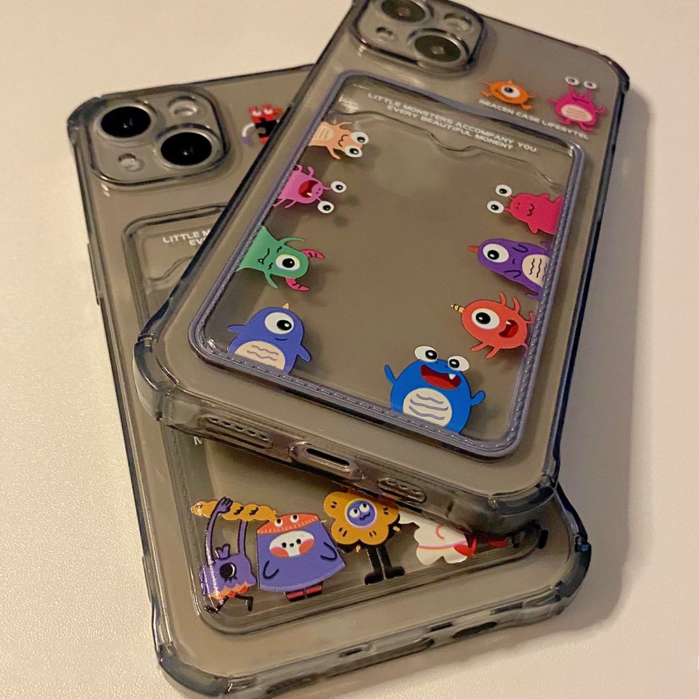 Ốp Điện Thoại TPU Mềm Trong Suốt In Hình Quái Vật Dễ Thương Chống Dấu Vân Tay Cho IPhone 11 12 13 14 Pro Max 14 Plus