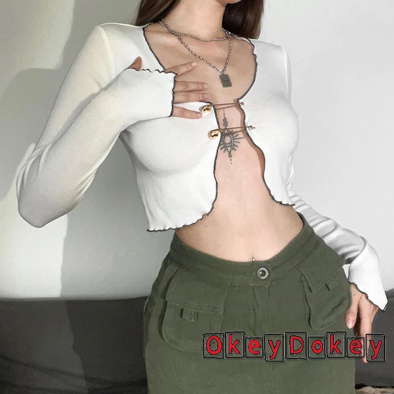 Áo Dệt Kim Tay Dài Thời Trang Đường Phố Dành Cho Nữ