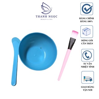 Bát thìa cọ nhựa spa combo 3 chiếc pha mặt nạ dừng cho spa, tại nhà