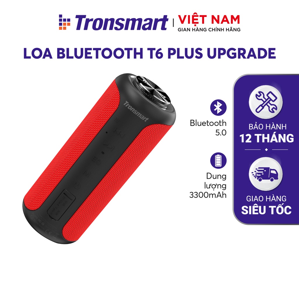 Loa Bluetooth 5.0 Tronsmart T6 Plus / T6 Plus Upgraded Công suất 40W Hỗ trợ TWS ghép đôi 2 loa -Hàng chính hãng