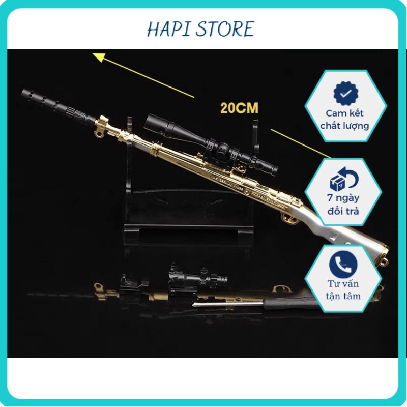 Mô hình lắp ráp K98 game PUBG, CSGO, FreeFire dài 20cm