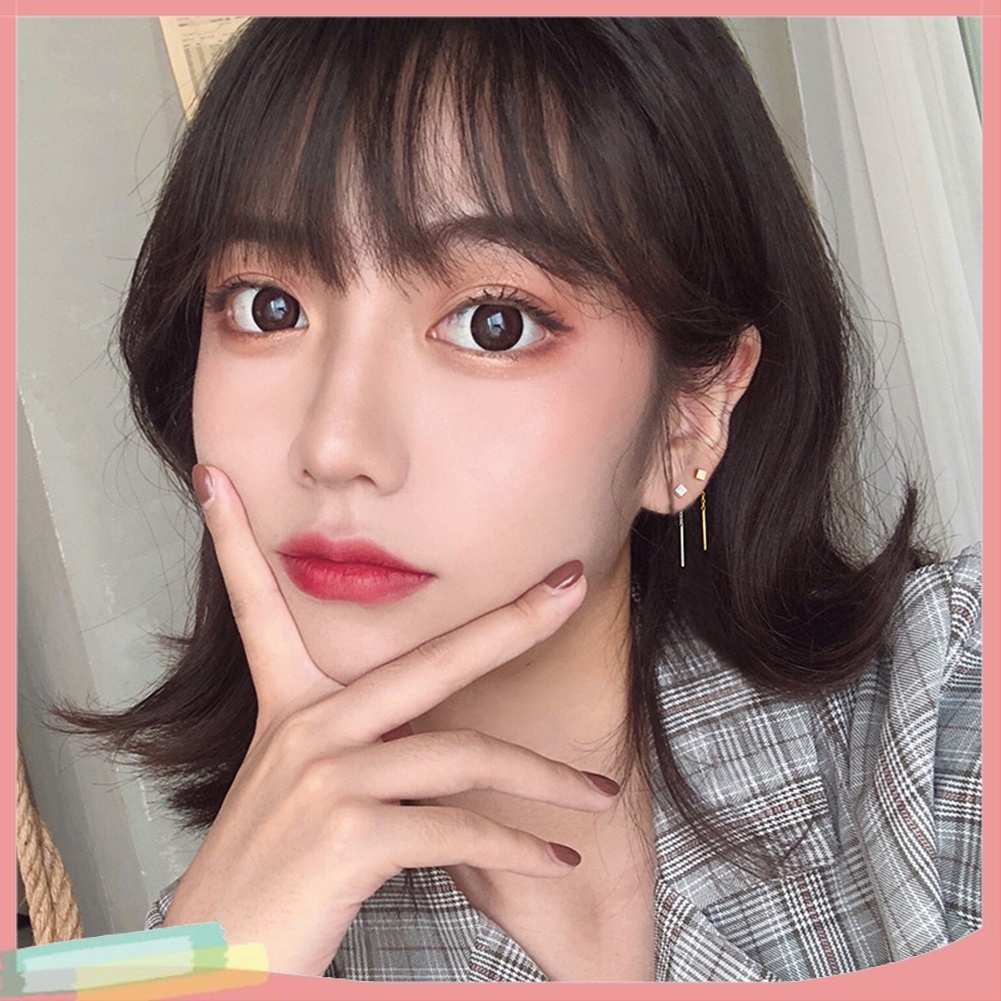 Đôi Khuyên Tai Dài Phối Hình Khối Lập Phương Thời Trang Cho Nữ