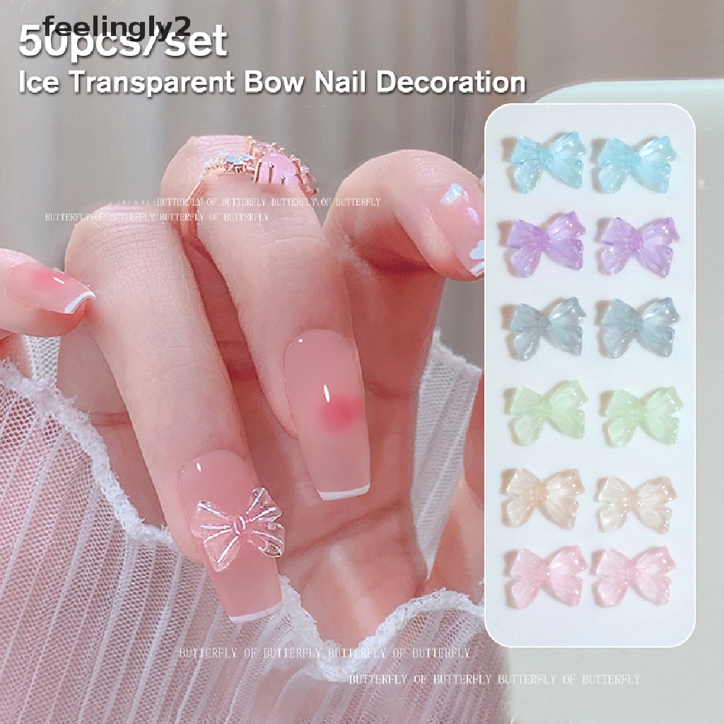 Bộ 50 HạT ĐíNh Trang Trí MóNg HìNh BướM 3D