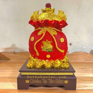 Tượng Túi Vàng Chiêu Tài Lộc Cao 32cm chữ Việt Tấn Tài Tấn Lộc ( Ảnh shop chụp )