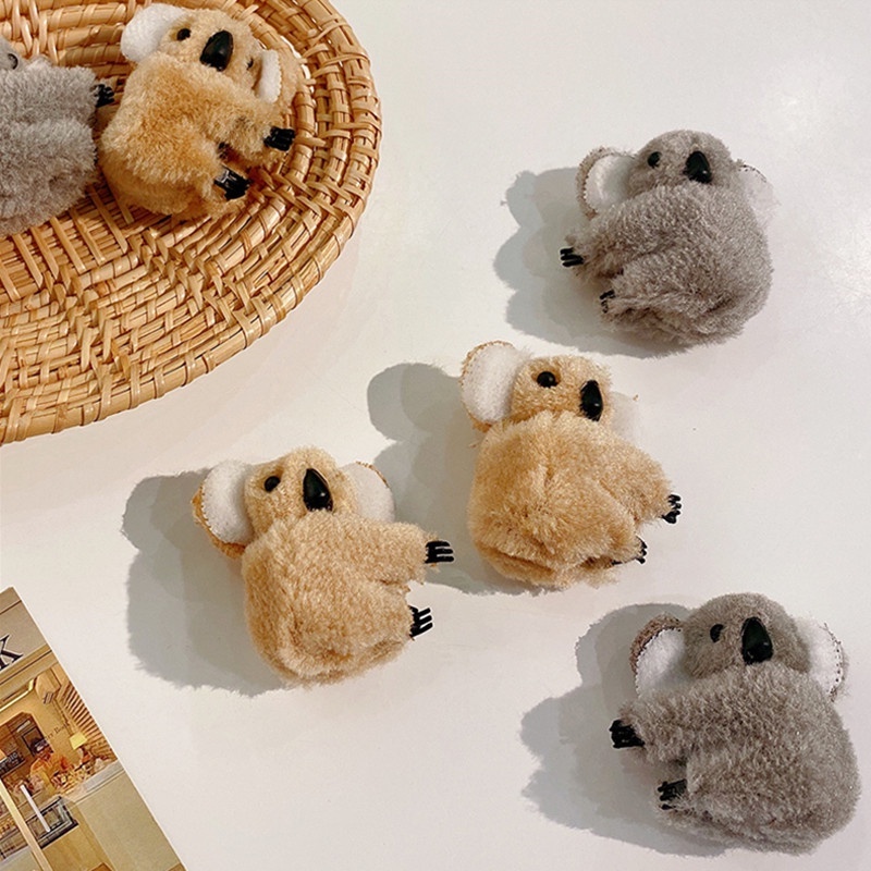 Kẹp Tóc Hình Gấu Koala Bằng Lông Nhung Dễ Thương Xinh Xắn Cho Bé Gái