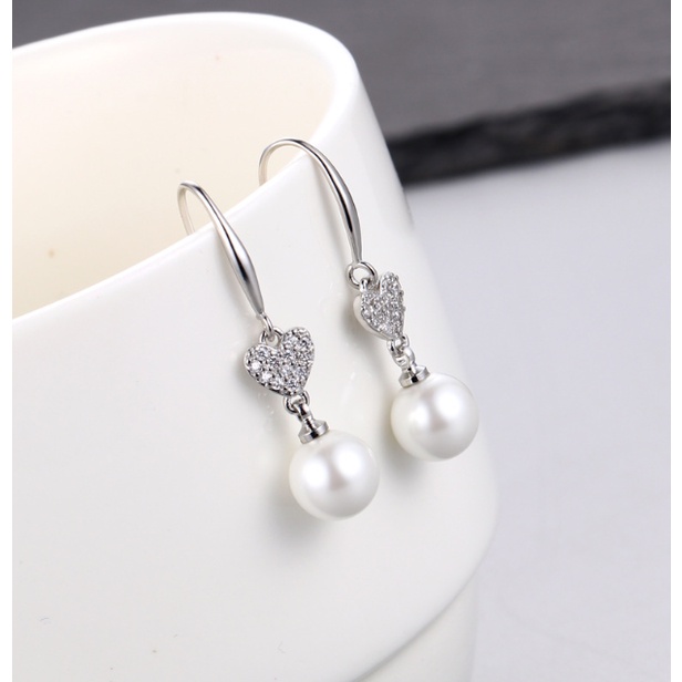 Bông tai bạc 925 hình trái tim