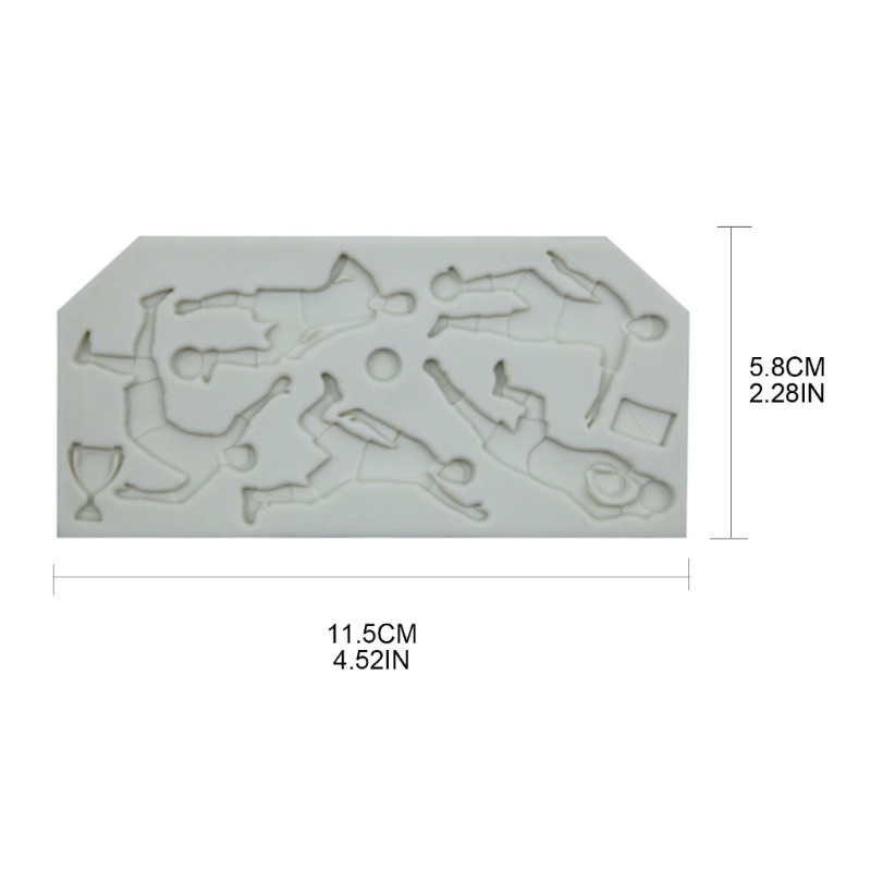 Khuôn Silicone Làm Bánh / Sô Cô La / Kẹo / Xà Phòng Hình Cầu Thủ Bóng Đá