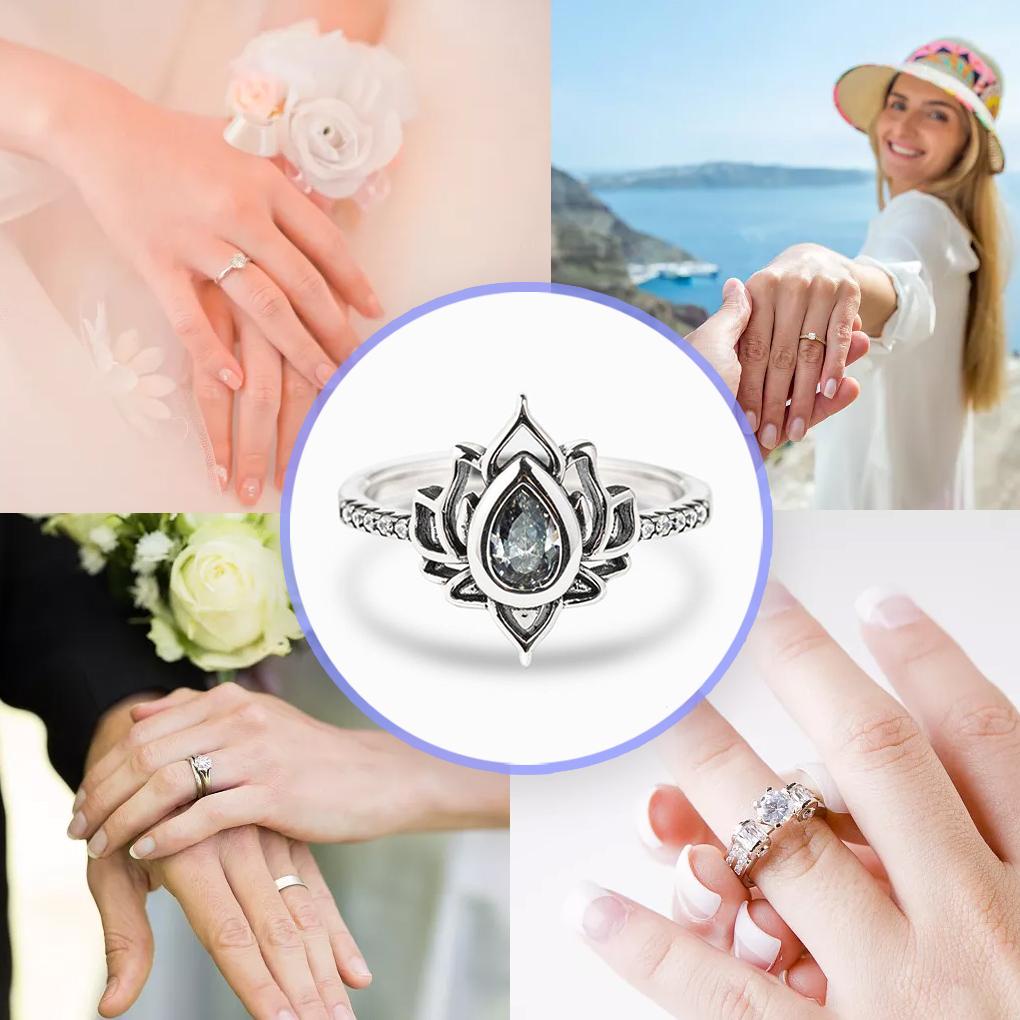 Nhẫn Hình Hoa Sen Phong Cách Vintage Thời Trang Cho Nữ 1