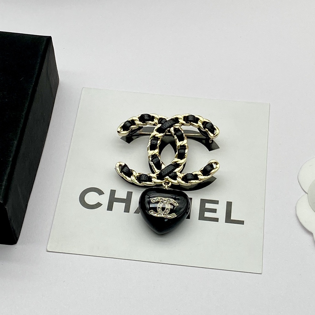 Ghim Cài Áo Hình Trái Tim Đôi Mạ Bạc 925 Thời Trang