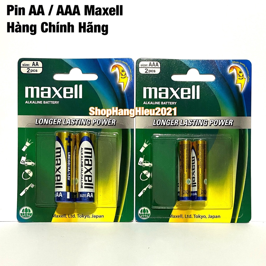Pin AA / AAA Maxell Alkaline (LR6 / LR03) Hàng Chính Hãng Vỉ 2 Viên