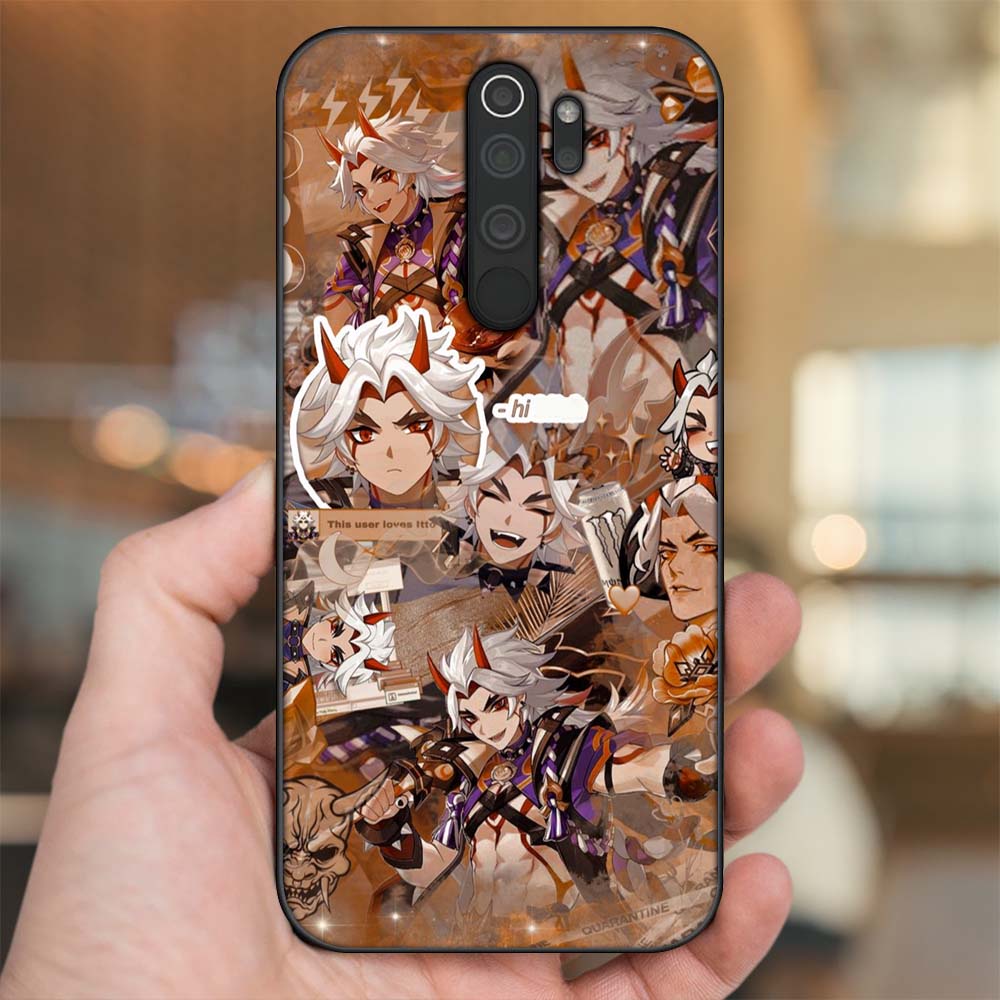 Ốp lưng Xiaomi Redmi Note 8 Pro viền đen in hình Arataki Itto Genshin Impact