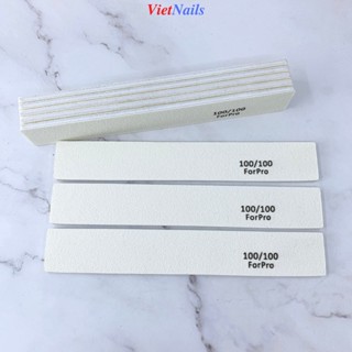 Dũa Móng Tay Dũa ForPro Trắng Lõi Dày Nhám 100/100 Mài Dũa Phá Móng Gel