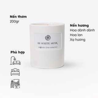 Nến thơm Morra 08 White Musk 200g