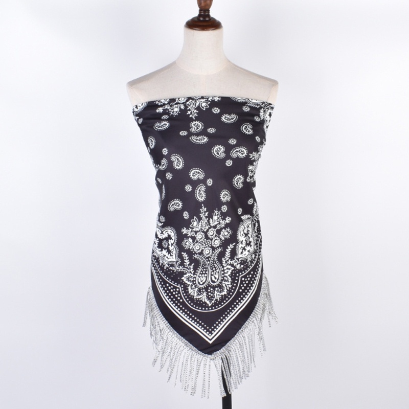 [CH *] Khăn Bandanas Đính Đá Phối Tua Rua Kiểu Cao Bồi Bachelorette