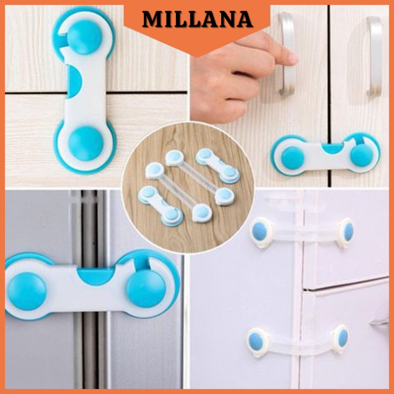 Khóa An Toàn Cho Bé Chốt Khóa Cài Ngăn Kéo Tủ Lạnh An Toàn tiện ích ( LOẠI DÀI) MILLANA SHOP H045